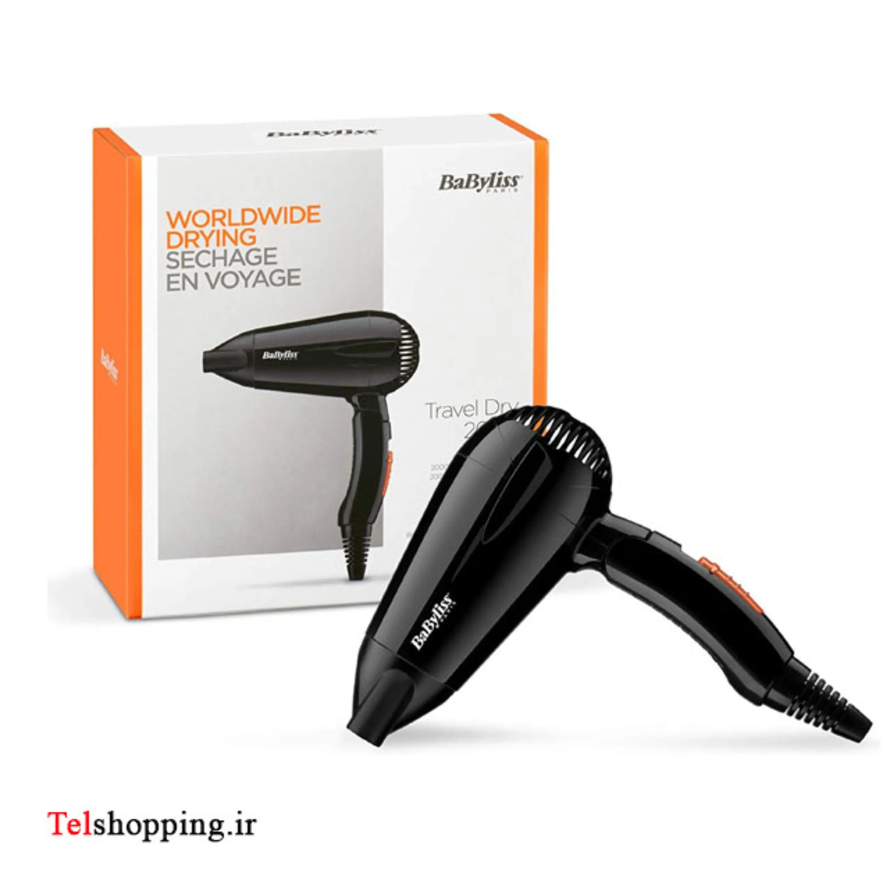 سشوار 2000 وات مسافرتی بابیلیس مدل Babyliss Hair Dryer 5344SDE